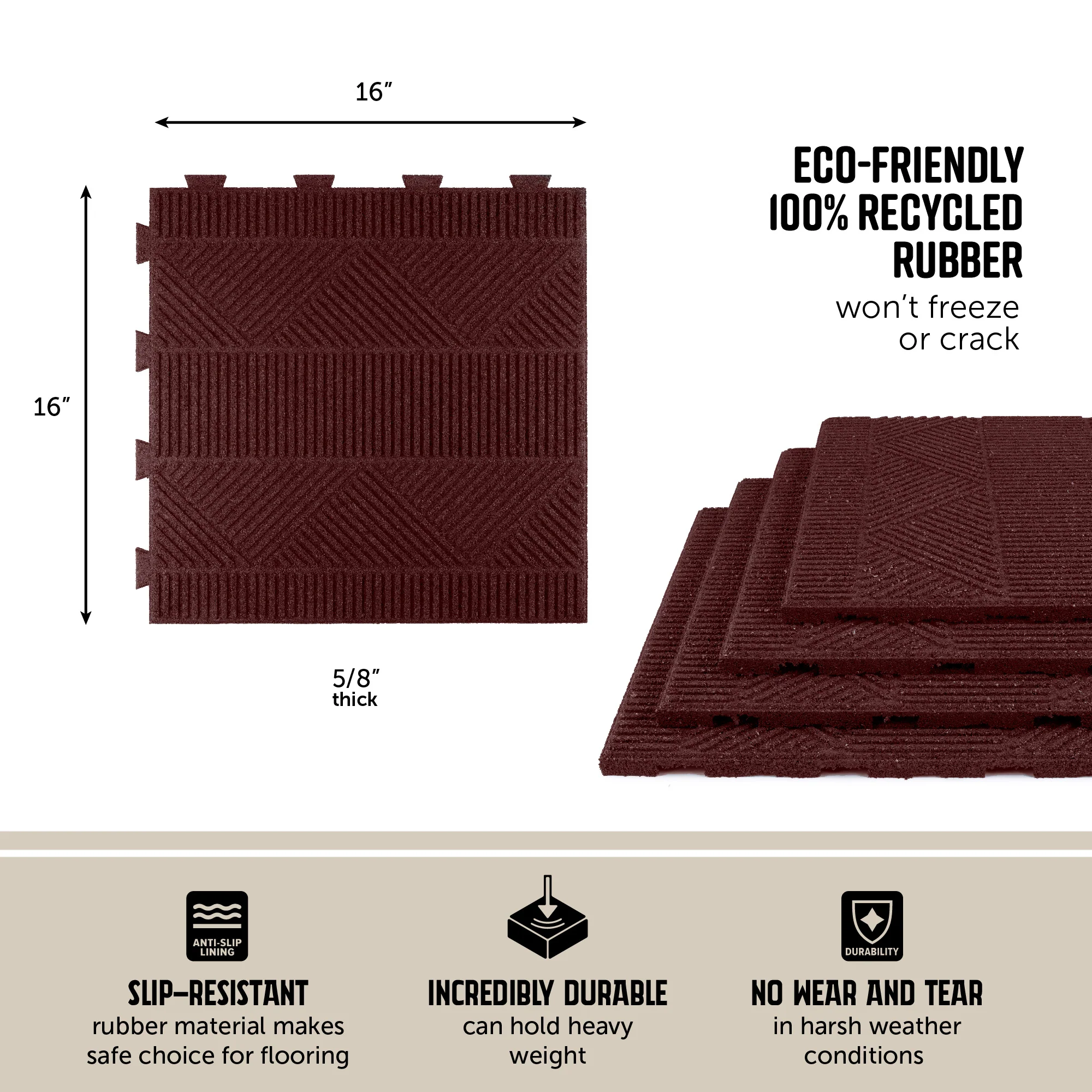 Aztec Interlocking Rubber Paver Tile - Image 16