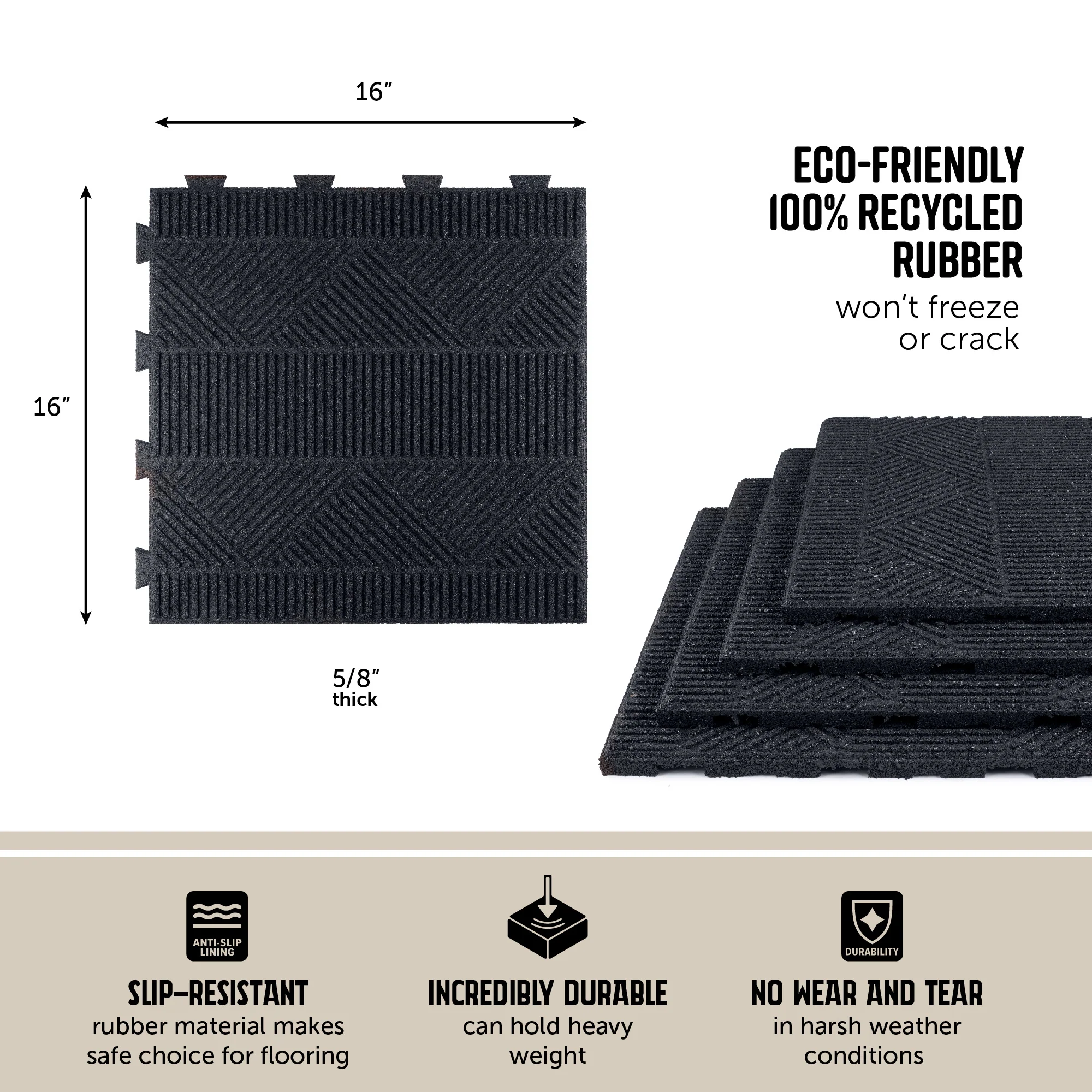 Aztec Interlocking Rubber Paver Tile - Image 5