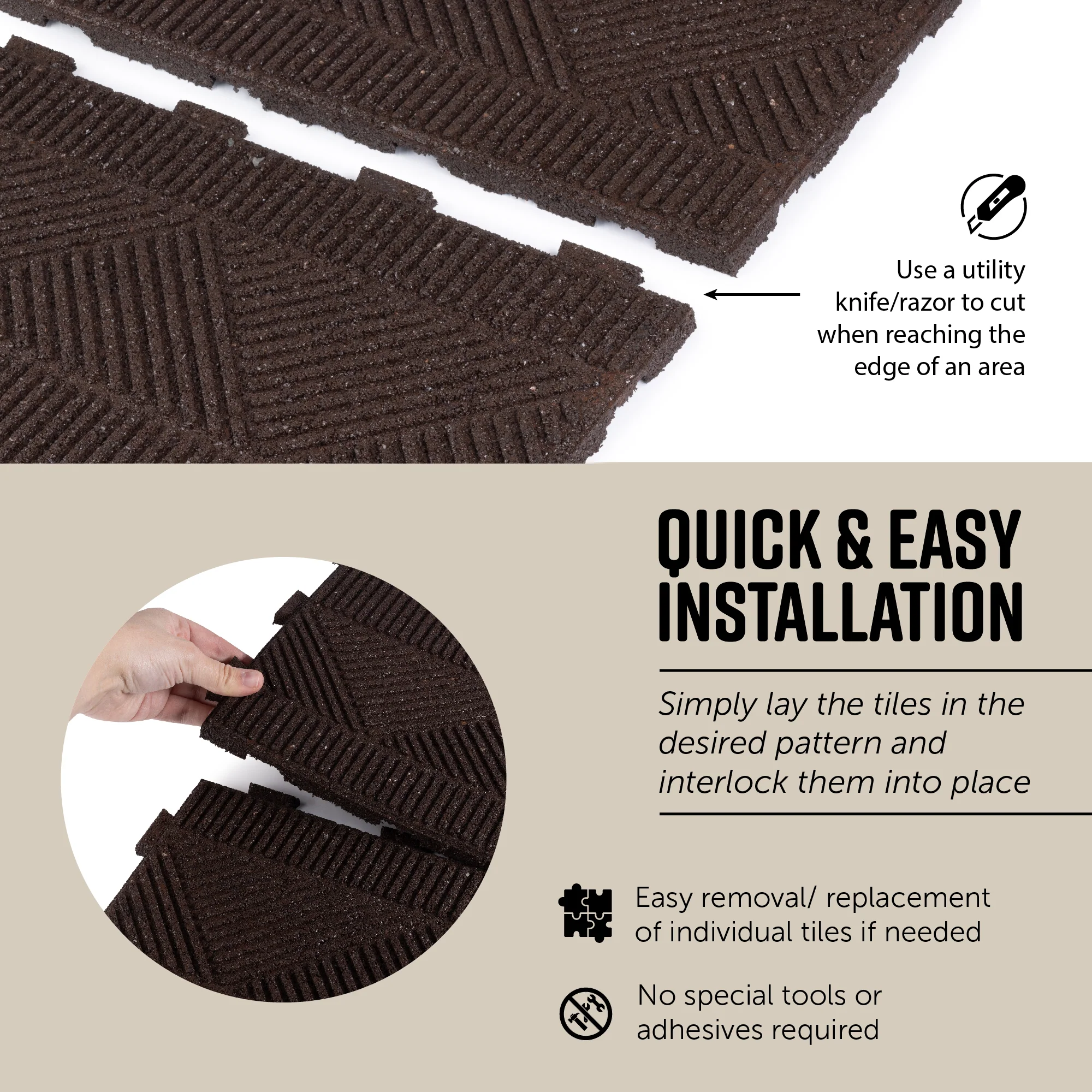 Aztec Interlocking Rubber Paver Tile - Image 9