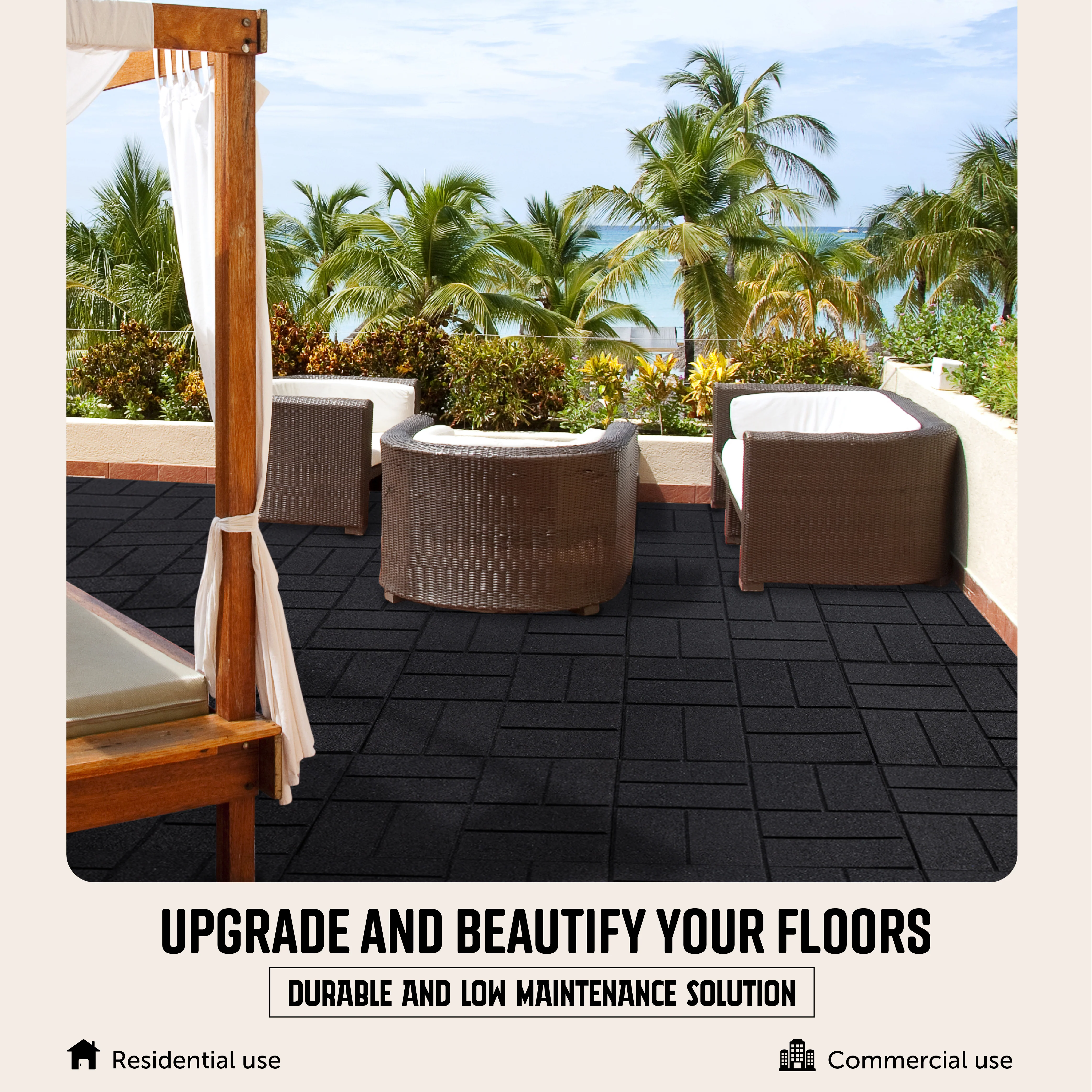 Brick Interlocking Rubber Paver Tile - Image 3