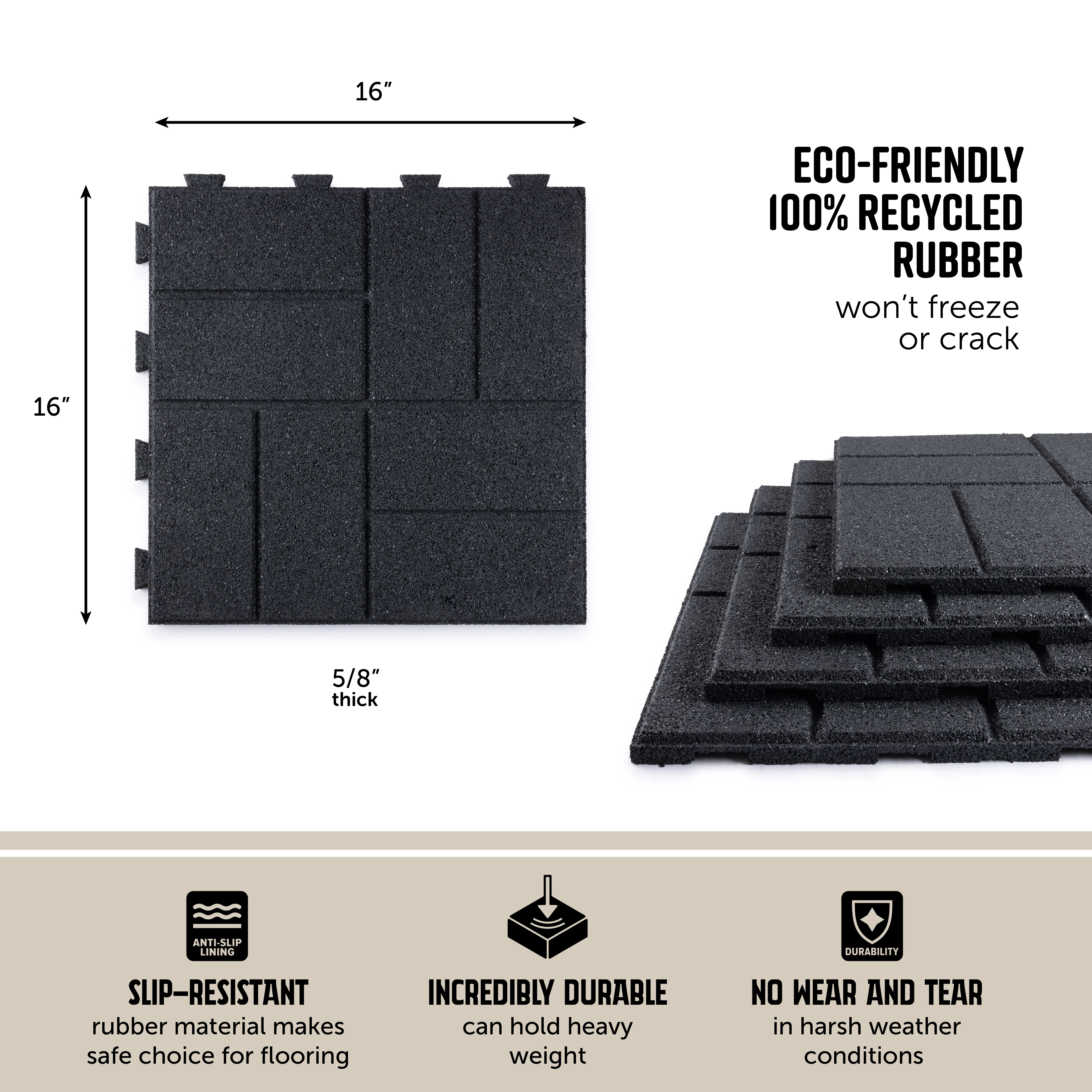 Brick Interlocking Rubber Paver Tile - Image 4