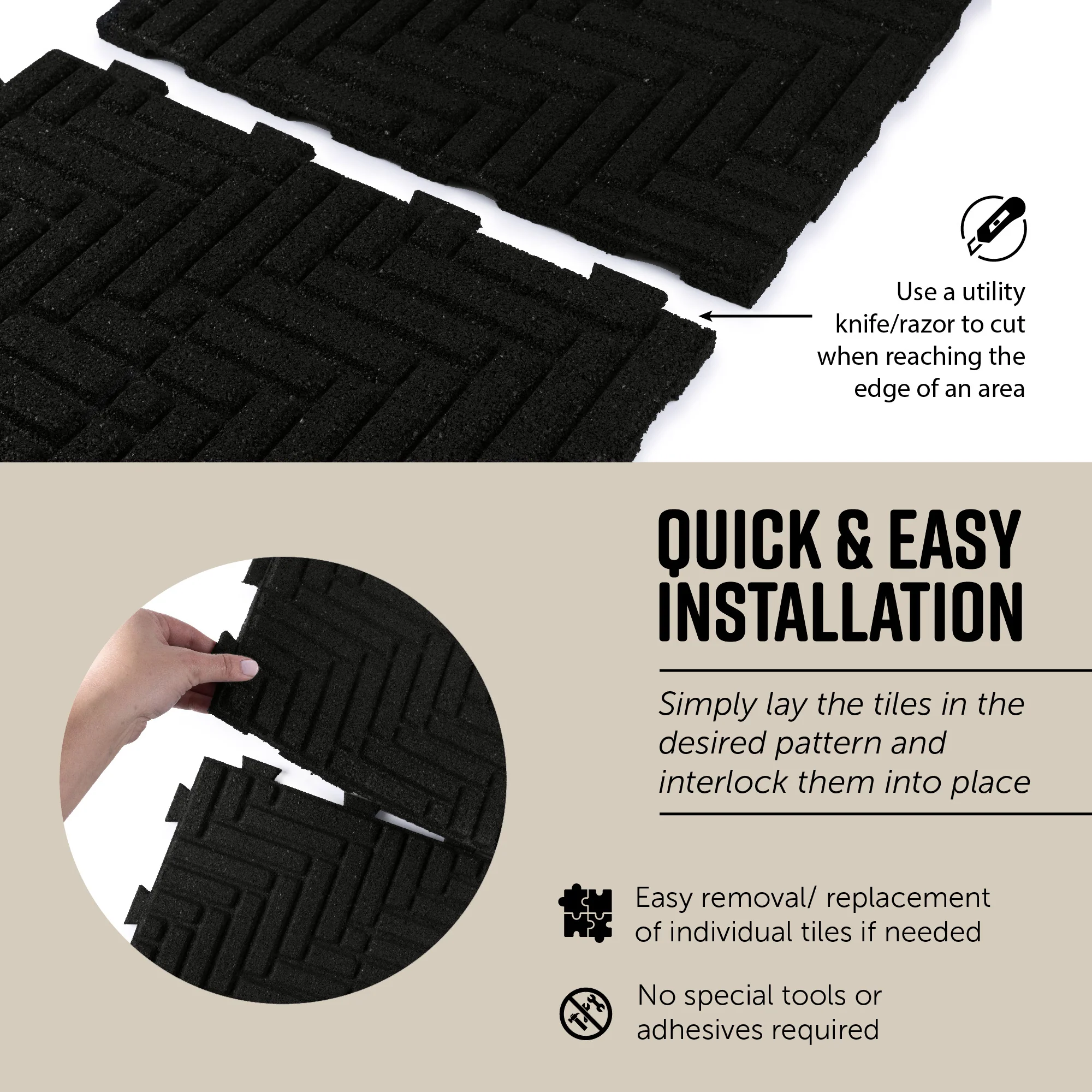 Herringbone Interlocking Rubber Paver Tile - Image 13