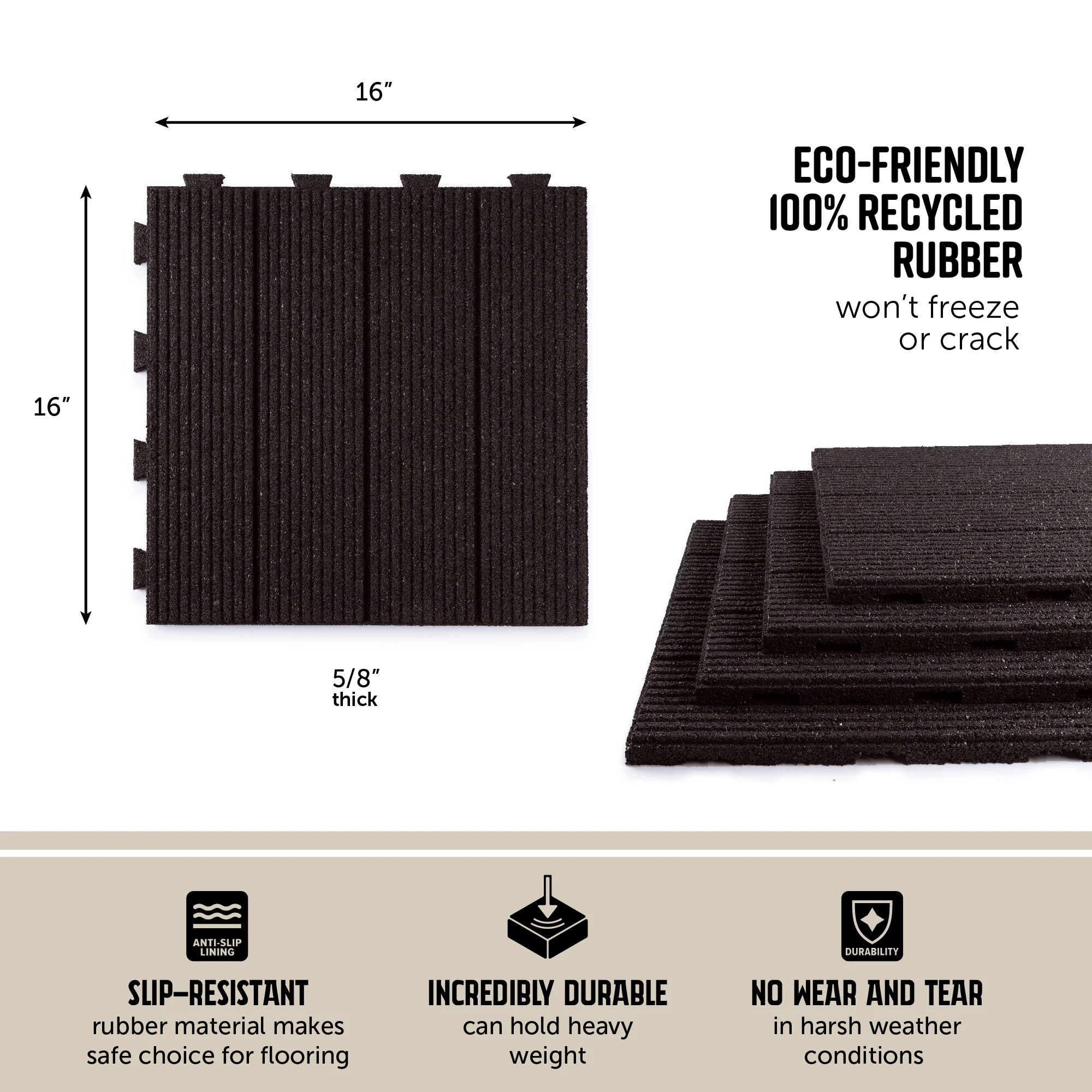 Linear Interlocking Rubber Paver Tile - Image 10