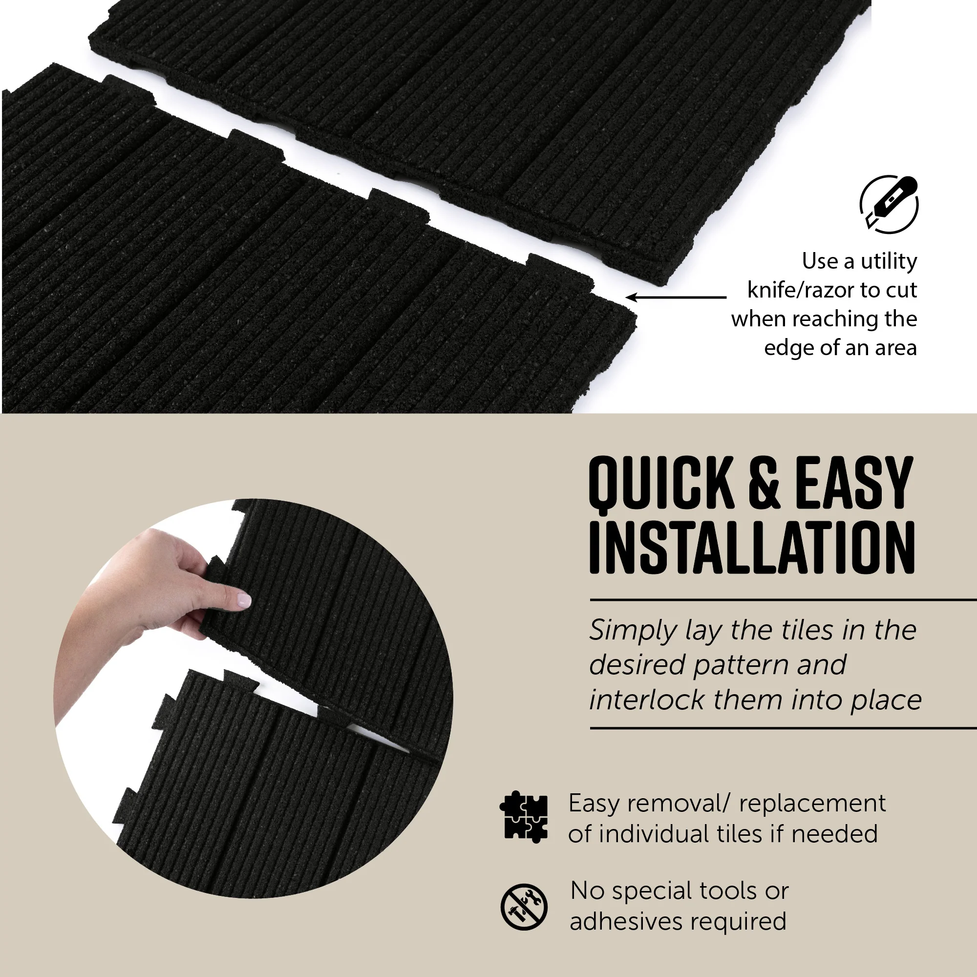 Linear Interlocking Rubber Paver Tile - Image 14