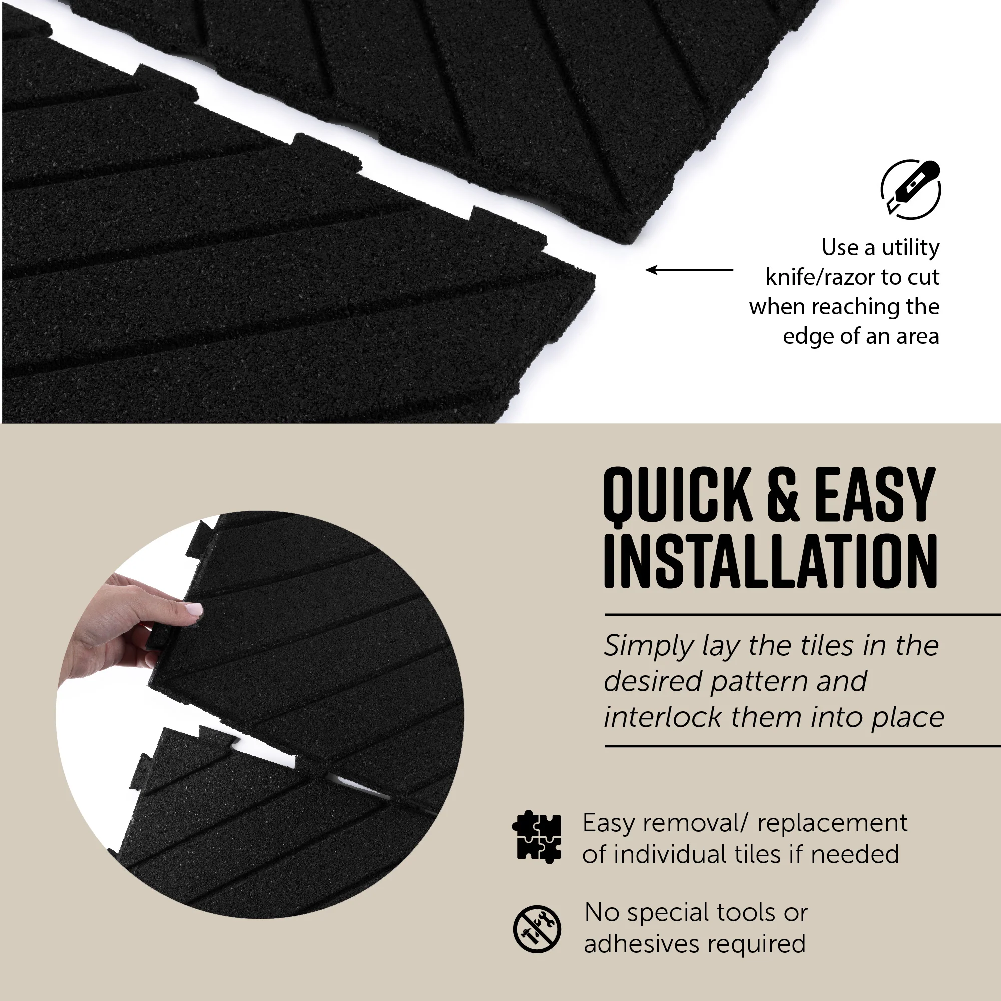 Slatted Interlocking Rubber Paver Tile - Image 15