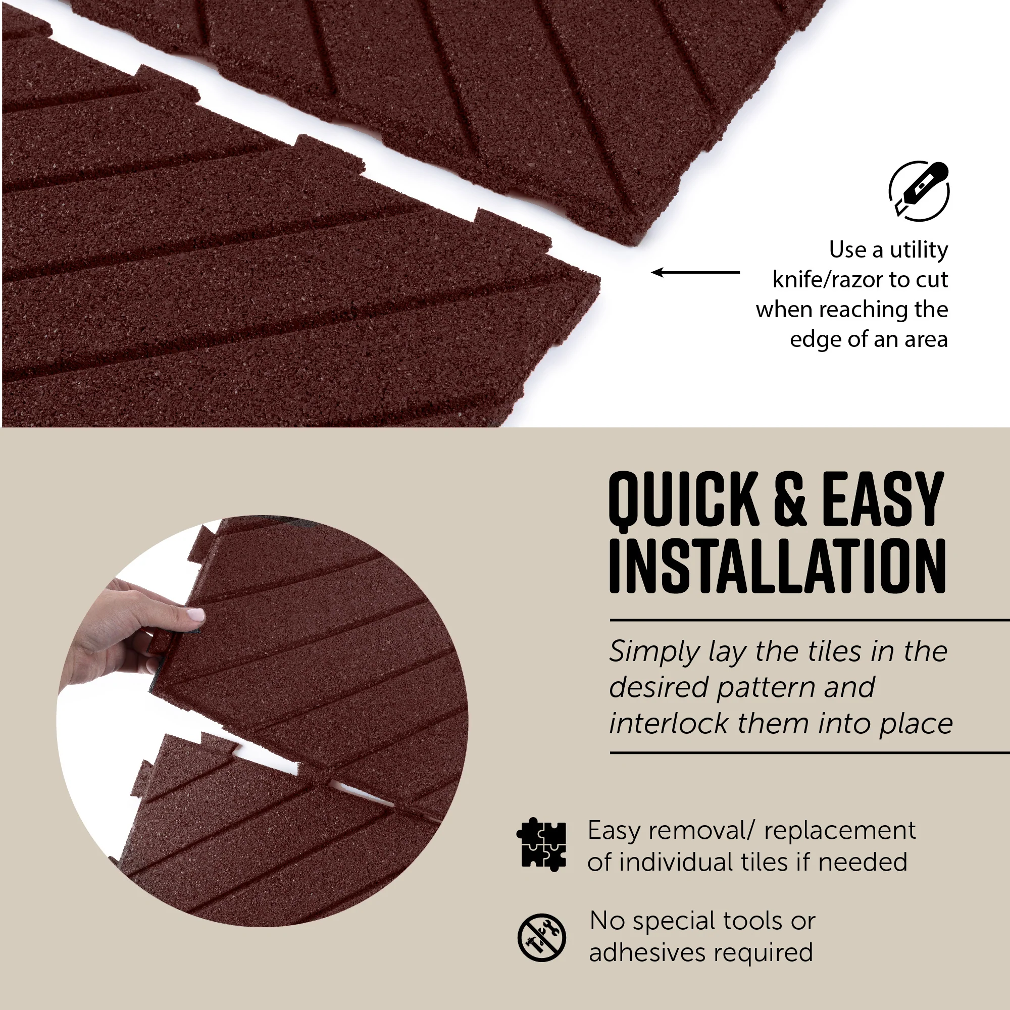 Slatted Interlocking Rubber Paver Tile - Image 23