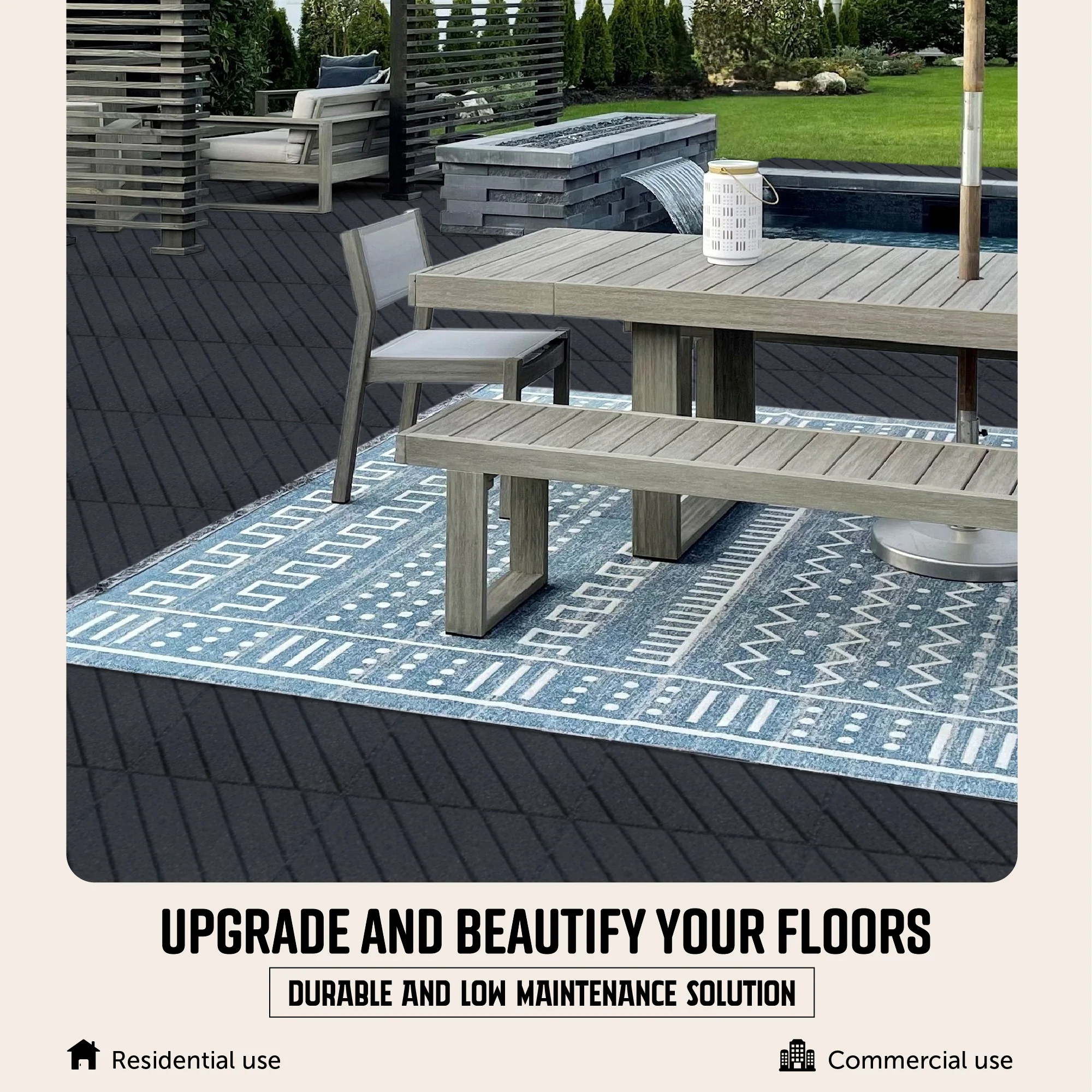 Slatted Interlocking Rubber Paver Tile - Image 3