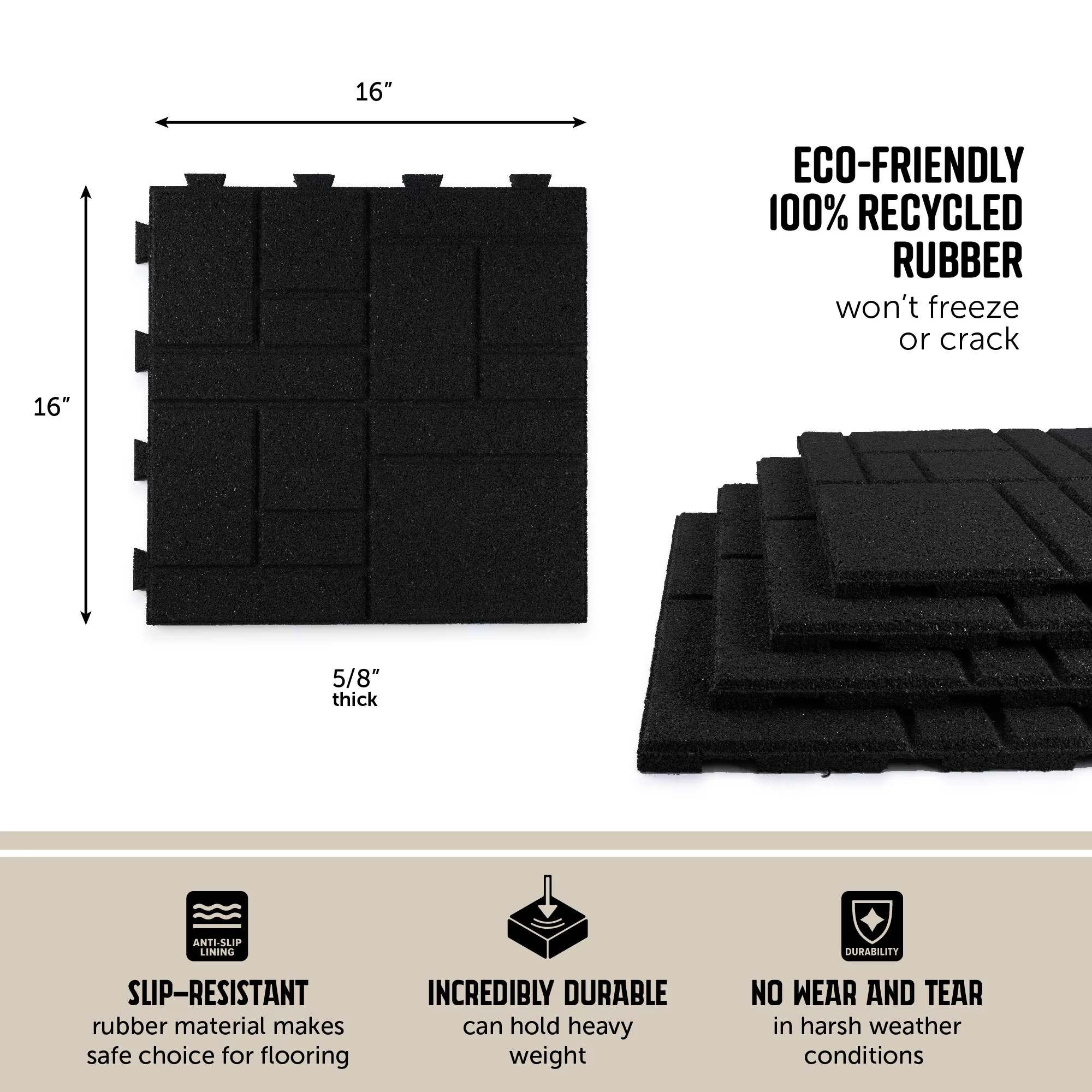 SquareScape Interlocking Rubber Paver Tile - Image 13