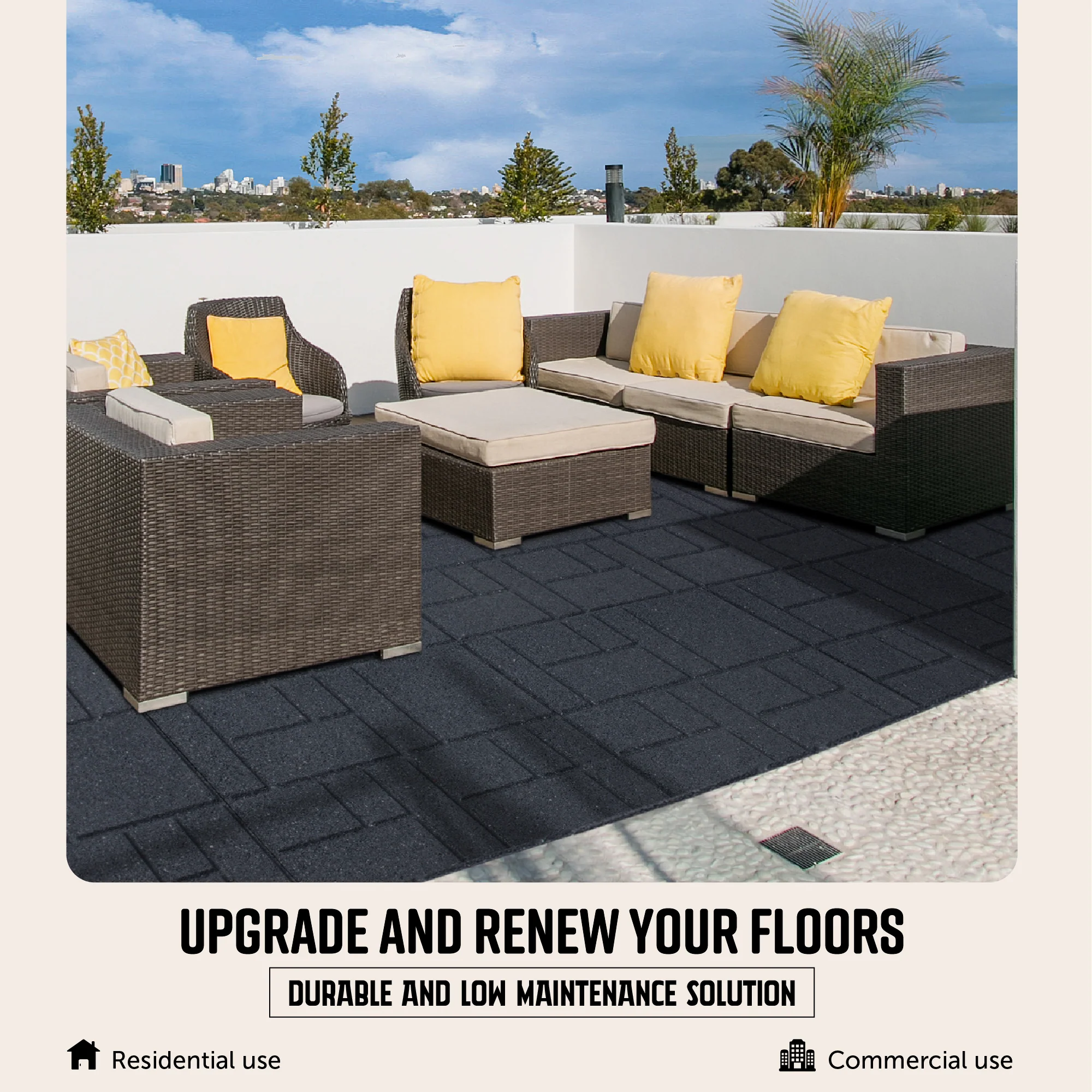 SquareScape Interlocking Rubber Paver Tile - Image 3