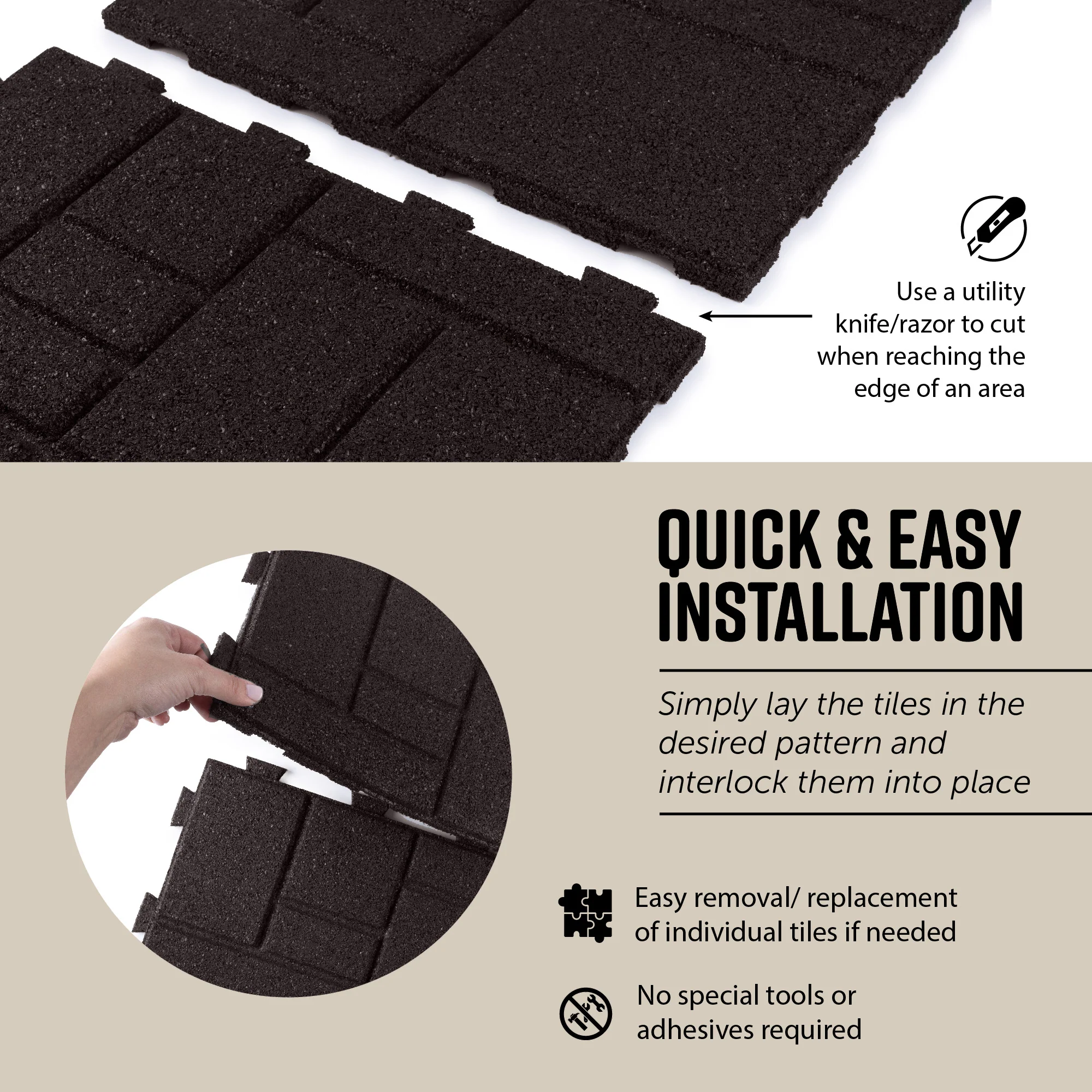 SquareScape Interlocking Rubber Paver Tile - Image 8