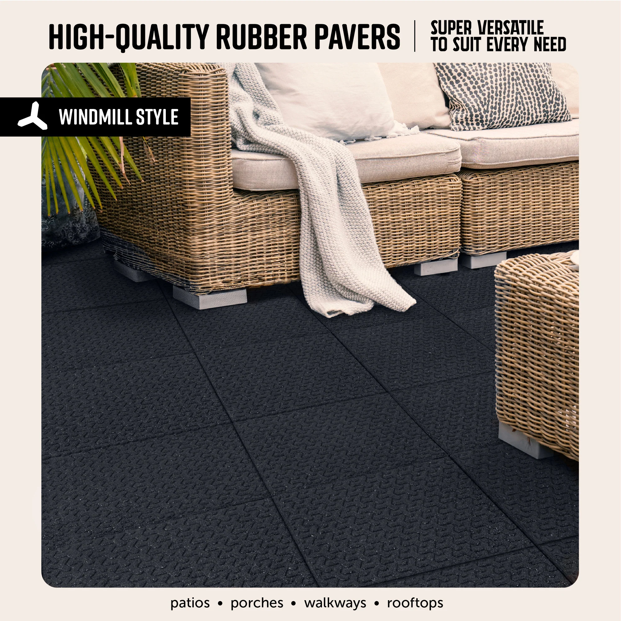 Windmill Interlocking Rubber Paver Tile - Image 3